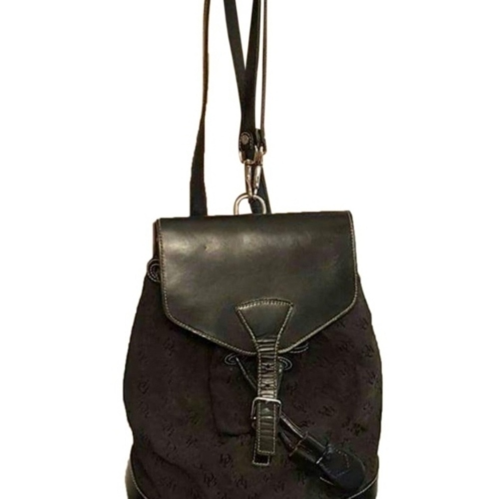 Dooney & Bourke Leather & Logo Canvas Backpack